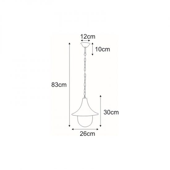 Wisząca lampa zewnętrzna K-8126 czarna/złota z serii BOSTON