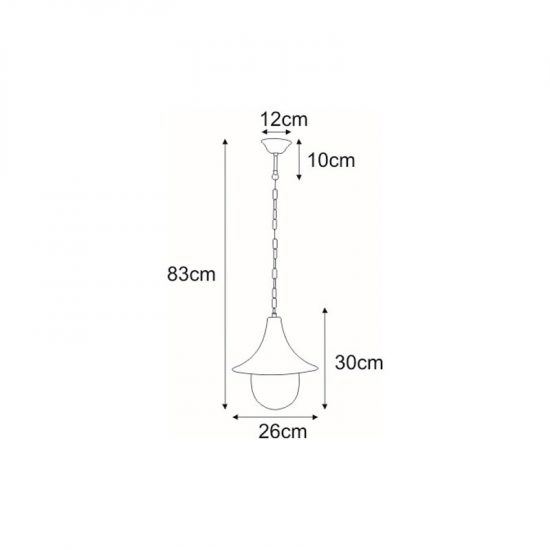 Wisząca lampa zewnętrzna K-8131 czarna z serii BOSTON