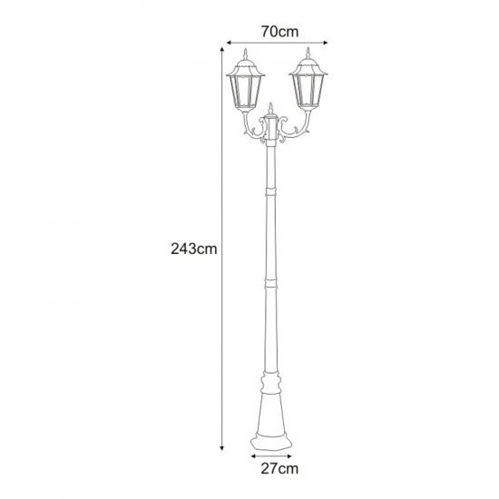 Wysoka zewnętrzna lampa stojąca K-7006A2/2 czarna z serii LOZANA