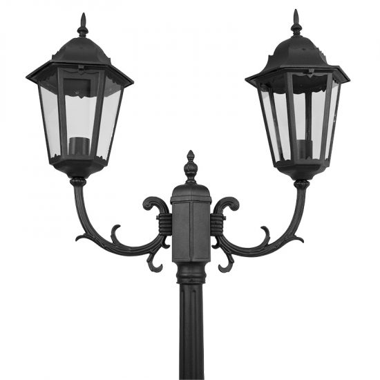 Wysoka zewnętrzna lampa stojąca K-7006A2/2 czarna z serii LOZANA