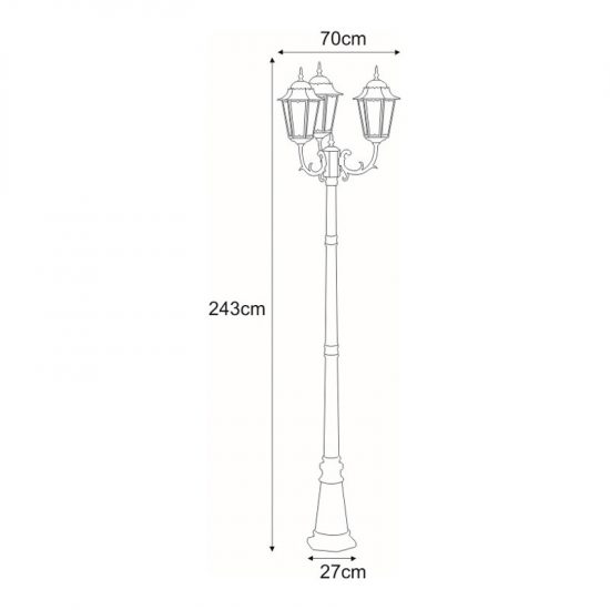 Wysoka zewnętrzna lampa stojąca K-7006A2/3 czarna z serii LOZANA