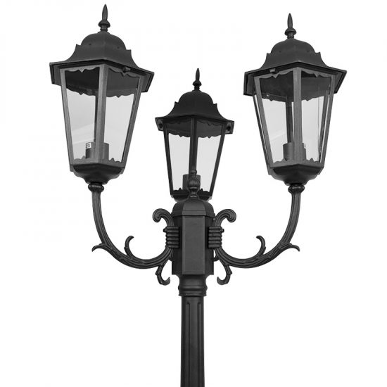 Wysoka zewnętrzna lampa stojąca K-7006A2/3 czarna z serii LOZANA