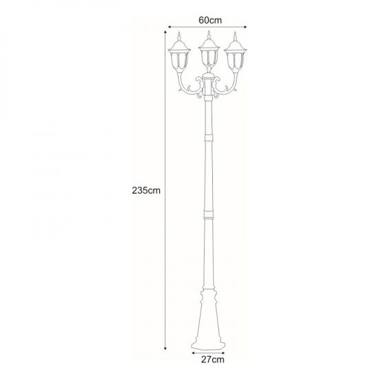 Wysoka zewnętrzna lampa stojąca K-7007A2/3N czarna z serii VASCO