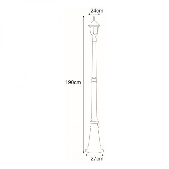 Wysoka zewnętrzna lampa stojąca K-7007B/1N czarna z serii VASCO