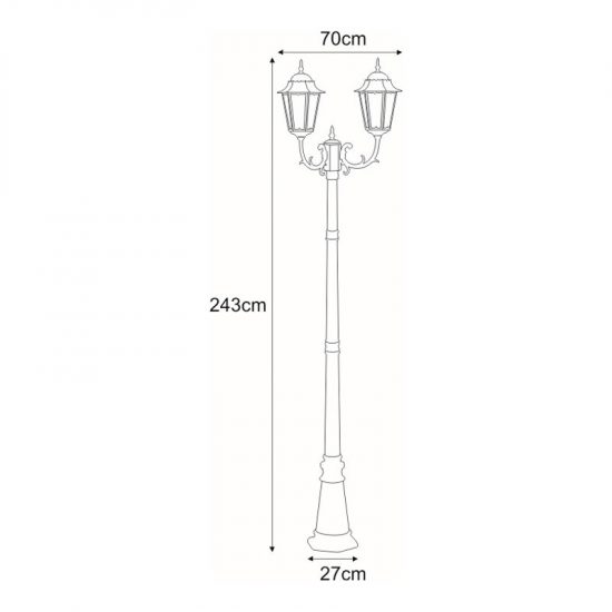 Wysoka zewnętrzna lampa stojąca K-7064A2/2 czarna z serii STANDARD