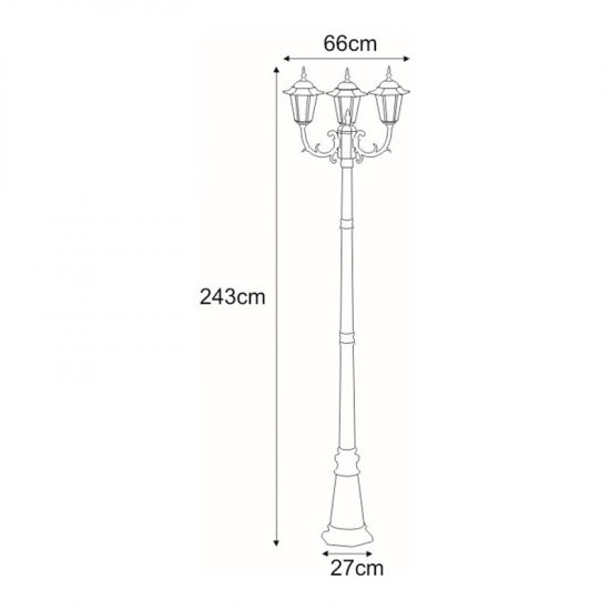 Wysoka zewnętrzna lampa stojąca K-7009A2/3 czarna z serii STANDARD