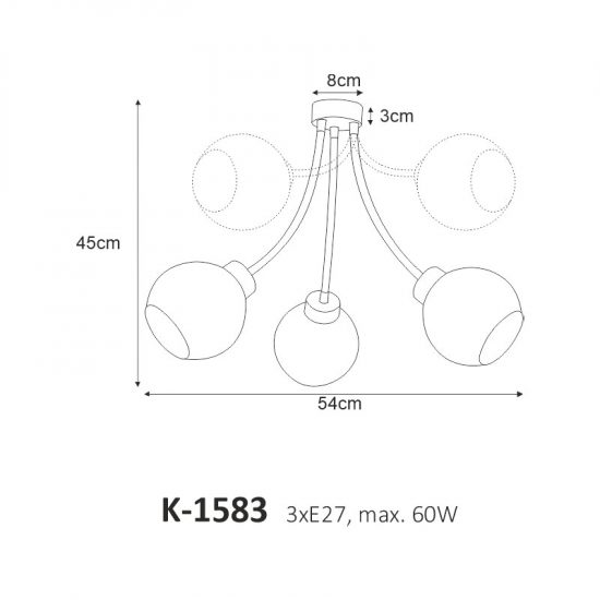 Żyrandol K-1583 z serii MELO