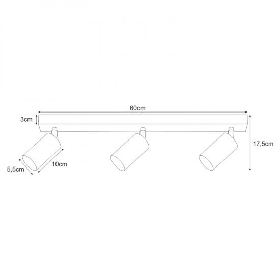 Lampy na listwie spoty K-4727 z serii MONTI