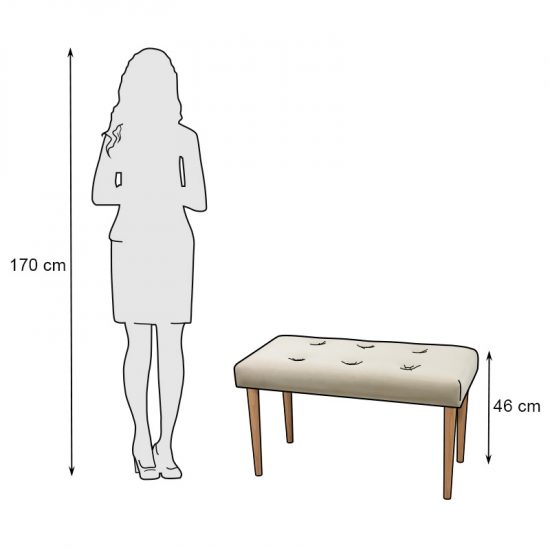 Ławka tapicerowana PRUDHOMME - beż