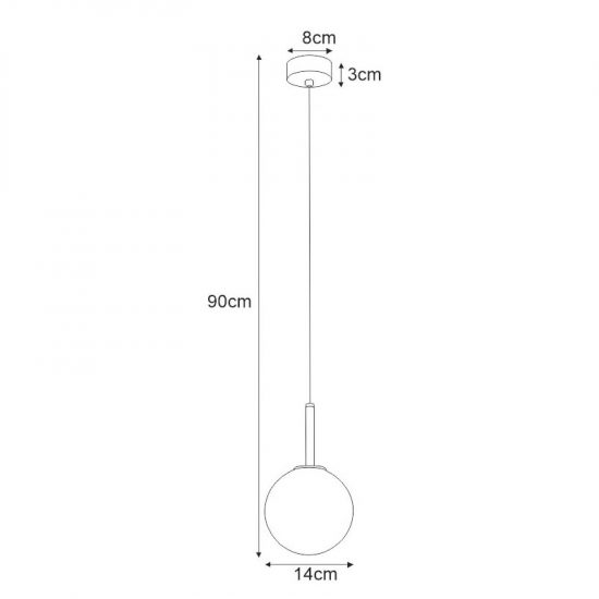 Lampa wisząca z białym kloszem 14 cm K-4885 z serii FARO