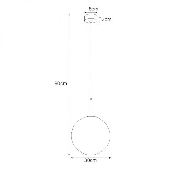 Lampa wisząca z białym kloszem 30 cm K-4887 z serii FARO