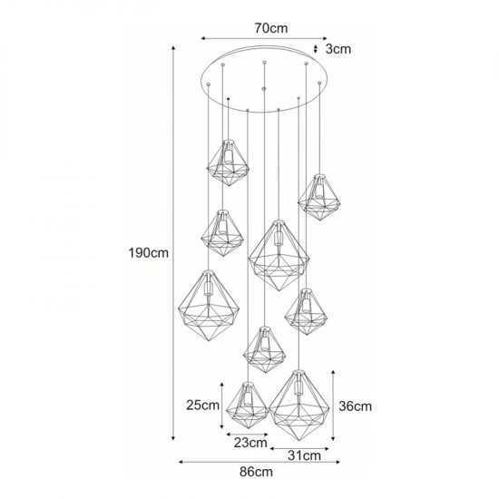 Duży żyrandol KP-06 z serii MARKO