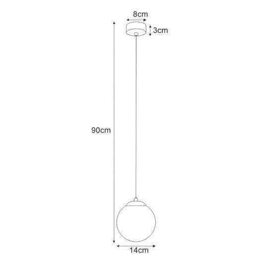 Lampa wisząca z białym matowym kloszem 14 cm K-4920 z serii SAVOY