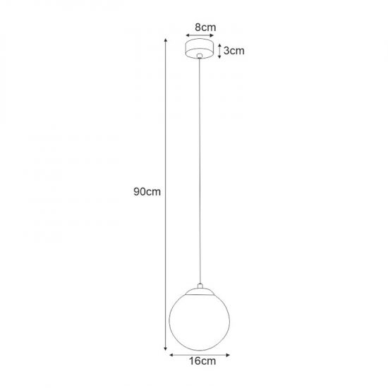 Lampa wisząca z białym matowym kloszem 16 cm K-4921 z serii SAVOY