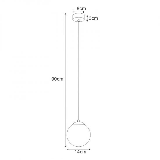 Lampa wisząca z białym matowym kloszem 14 cm K-4910 z serii ISLA