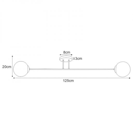 Minimalistyczna lampa sufitowa z dwoma kloszami K-4913 z serii ISLA