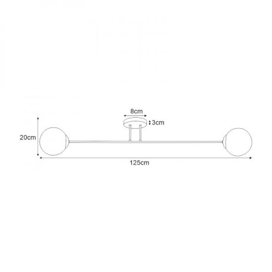 Minimalistyczna lampa sufitowa z dwoma kloszami K-4923 z serii SAVOY