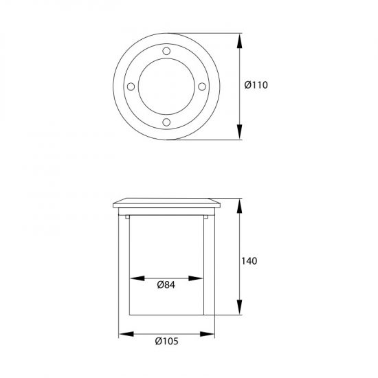 Oprawa lampa najazdowa DORYT okrągła IP67 GU10