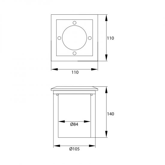 Oprawa lampa najazdowa DORYT kwadrat IP67 GU10