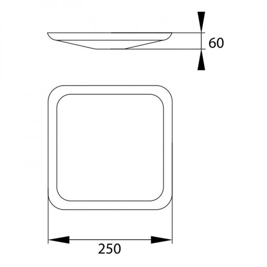 Lampa Plafon LED DORIA 12W 4000K kwadrat 25x25cm